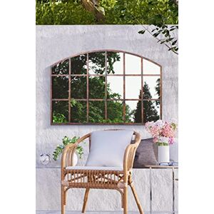MirrorOutlet Large Metal Rustic Arched Shaped Window Garden Outdoor Mirror New 90cm X 56cm, Brown, (GM071) MirrorOutlet Large Metal Rustic Arched Shaped Window Garden Outdoor Mirror New 90cm X 56cm, Brown, (GM071)