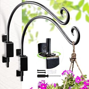 Lifyzoon Swivel Hanging Plant Bracket (Black) Hanging Plant Hanger Hook Outdoor Bird Feeder for Flower Basket, Wind Chime, Lantern, Wall Plant Hanger (12"-2PCS) Lifyzoon Swivel Hanging Plant Bracket (Black) Hanging Plant Hanger Hook Outdoor Bird Feeder for Flower Basket, Wind Chime, Lantern, Wall Plant Hanger (12"-2PCS)