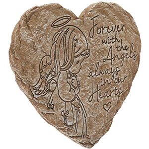 Precious Moments Garden Gifts 171459 Forever with The Angels, Always in Our Hearts Decorative Resin Angel Memorial Garden Stone, Gray, 8-inch Long by 7.25-in Wide Precious Moments Garden Gifts 171459 Forever with The Angels, Always in Our Hearts Decorative Resin Angel Memorial Garden Stone, Gray, 8-inch Long by 7.25-in Wide
