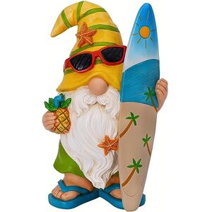 Mood Lab Garden Gnome Surfer Gnome Figurine 9.1 Inch Tall Funny Lawn Statue for Outdoor or House Decor Mood Lab Garden Gnome Surfer Gnome Figurine 9.1 Inch Tall Funny Lawn Statue for Outdoor or House Decor