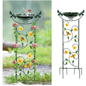 HONGLAND Trellis Bird Baths for Outdoors, 40 Inch Height Garden Plant Trellis Bird Feeders, Backyard Vintage Decor, Bird Bath Bowl Can be Paired Solar Fountain Pump, Yard Decorations Bee HONGLAND Trellis Bird Baths for Outdoors, 40 Inch Height Garden Plant Trellis Bird Feeders, Backyard Vintage Decor, Bird Bath Bowl Can be Paired Solar Fountain Pump, Yard Decorations Bee