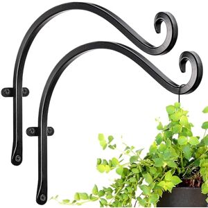 AJART Hanging Basket Bracket (12 Inch/2pcs) Hand-forged Wall Hanging Basket Hooks Outdoor for Flower Basket Bird Feeder and Plants, Black AJART Hanging Basket Bracket (12 Inch/2pcs) Hand-forged Wall Hanging Basket Hooks Outdoor for Flower Basket Bird Feeder and Plants, Black