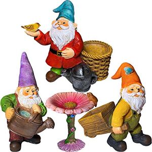 Mood Lab Miniature Gardening Gnomes Set of 4 pcs 3,5" H Garden Gnome Figurines & Accessories Kit Outdoor or House Decor Mood Lab Miniature Gardening Gnomes Set of 4 pcs 3,5" H Garden Gnome Figurines & Accessories Kit Outdoor or House Decor