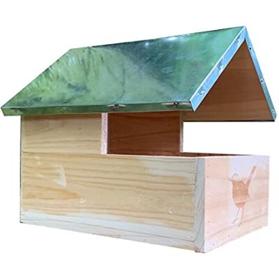Selections Blackbird Wooden Nesting Box Bird House with Metal Roof Selections Blackbird Wooden Nesting Box Bird House with Metal Roof