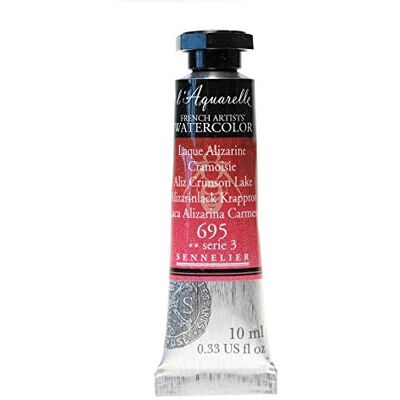 Sennelier l'Aquarelle Artists Watercolor 10ml Tube Alizarin Crimson Lake Sennelier l'Aquarelle Artists Watercolor 10ml Tube Alizarin Crimson Lake