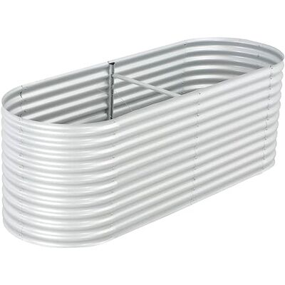 vidaXL Garden Raised Bed - 240x80x81cm Galvanised Steel Silver vidaXL Garden Raised Bed - 240x80x81cm Galvanised Steel Silver