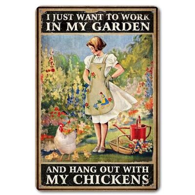 CrazySign Funny Chicken Sign Wall Decor And I Just Want To Work In My Garden Sign Outdoor ,8" x 12" (276) CrazySign Funny Chicken Sign Wall Decor And I Just Want To Work In My Garden Sign Outdoor ,8" x 12" (276)