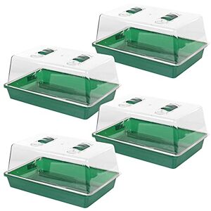 URBNLIVING Green Plastic Seedling Tray Growing Pot Plant Propagator With Lid (4)