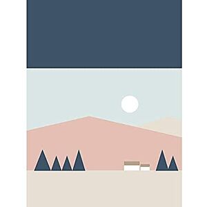 Wee Blue Coo Pastel Geometric Scotland Scottish Highland Sun Hills House Large Art Print Poster Wall Decor 18x24 inch Wee Blue Coo Pastel Geometric Scotland Scottish Highland Sun Hills House Large Art Print Poster Wall Decor 18x24 inch