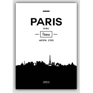 Artze Wall Art Paris Watercolour Skyline Cityscape Print, 40 cm Width x 50 cm Height, Black/Grey/White Artze Wall Art Paris Watercolour Skyline Cityscape Print, 40 cm Width x 50 cm Height, Black/Grey/White