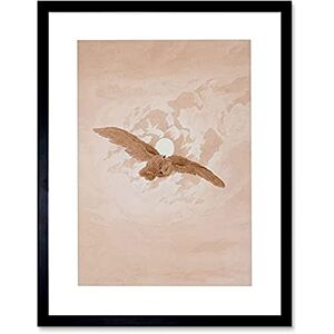 Wee Blue Coo Painting Drawing Friedrich Owl Flying Moonlit Sky Wall Art Print Wee Blue Coo Painting Drawing Friedrich Owl Flying Moonlit Sky Wall Art Print