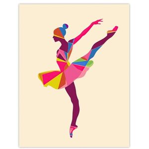 Artery8 Ballerina Arabesque Pose Bright Colourful Design Living Room Extra Large XL Wall Art Poster Print Artery8 Ballerina Arabesque Pose Bright Colourful Design Living Room Extra Large XL Wall Art Poster Print