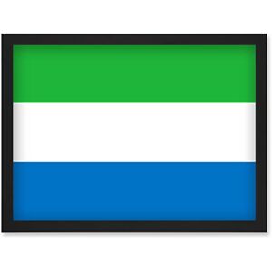 Artery8 - Sierra Leone Flag - National Flag - Framed - A4 Artery8 - Sierra Leone Flag - National Flag - Framed - A4