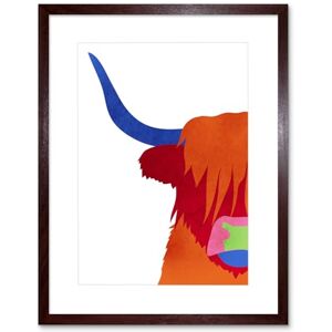 Wee Blue Coo Bright Highland Scottish Cow Bull Coo Colourful Framed Wall Art Print Wee Blue Coo Bright Highland Scottish Cow Bull Coo Colourful Framed Wall Art Print