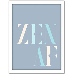 Wee Blue Coo Zen AF Peaceful Pastel Typography Artwork Framed Wall Art Print 18X24 Inch Wee Blue Coo Zen AF Peaceful Pastel Typography Artwork Framed Wall Art Print 18X24 Inch