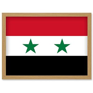 Artery8 - Syrian Arab Republic Flag - A4 - Light Oak Frame - Poster Artery8 - Syrian Arab Republic Flag - A4 - Light Oak Frame - Poster