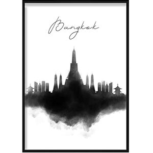 Artze Wall Art Bangkok Watercolour Skyline Cityscape Print, 30 cm Width x 40 cm Height Artze Wall Art Bangkok Watercolour Skyline Cityscape Print, 30 cm Width x 40 cm Height