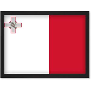 Artery8 - Malta National Flag - Black - A4 - Wall art print Artery8 - Malta National Flag - Black - A4 - Wall art print