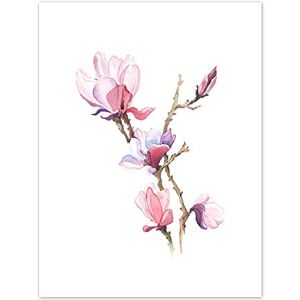 Wee Blue Coo Flower Magnolia Watercolour Art Print Canvas Premium Wall Decor Poster Wee Blue Coo Flower Magnolia Watercolour Art Print Canvas Premium Wall Decor Poster