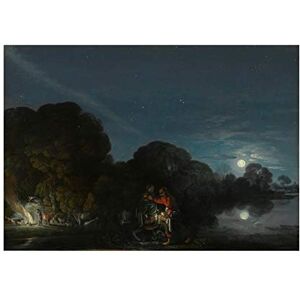 Wee Blue Coo Painting Allegory Elsheimer Rest On Flight Into Egypt Wall Art Print Wee Blue Coo Painting Allegory Elsheimer Rest On Flight Into Egypt Wall Art Print