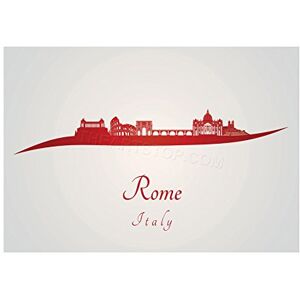 Wee Blue Coo Travel Painting Cityscape Red Rome Italy Wall Art Print Wee Blue Coo Travel Painting Cityscape Red Rome Italy Wall Art Print