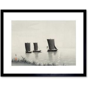 Wee Blue Coo Fishing Boats Ohara Koson Art Print Framed Poster Wall Decor 12x16 inch Wee Blue Coo Fishing Boats Ohara Koson Art Print Framed Poster Wall Decor 12x16 inch