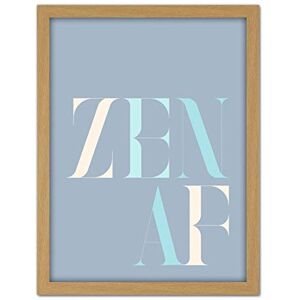 Wee Blue Coo Zen AF Peaceful Pastel Typography Artwork Framed Wall Art Print 18X24 Inch Wee Blue Coo Zen AF Peaceful Pastel Typography Artwork Framed Wall Art Print 18X24 Inch