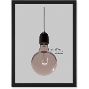 Artery8 - Light Bulb Art - Peach Pink - A4 - Wall Art Print Artery8 - Light Bulb Art - Peach Pink - A4 - Wall Art Print