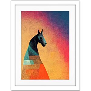 Doppelganger33 LTD Abstract Kelpies Geometric Horse Portrait Artwork Framed Wall Art Print 18X24 Inch Doppelganger33 LTD Abstract Kelpies Geometric Horse Portrait Artwork Framed Wall Art Print 18X24 Inch