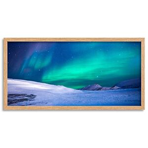 Wee Blue Coo Northern Lights Aurora Borealis Snow Long Panel Framed Wall Art Print Wee Blue Coo Northern Lights Aurora Borealis Snow Long Panel Framed Wall Art Print
