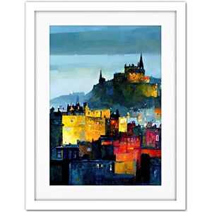 Doppelganger33 LTD Colourful Modern Edinburgh Castle Cityscape Acrylic Painting Artwork Framed Wall Art Print 18X24 Inch Doppelganger33 LTD Colourful Modern Edinburgh Castle Cityscape Acrylic Painting Artwork Framed Wall Art Print 18X24 Inch