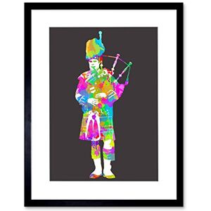 Wee Blue Coo PAINTING COLOURFUL PATTERN PIPER SCOTLAND BAGPIPES FRAMED PRINT F97X5665 Wee Blue Coo PAINTING COLOURFUL PATTERN PIPER SCOTLAND BAGPIPES FRAMED PRINT F97X5665