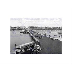 Wee Blue Coo Clacton On Sea From The Pier England Old BW Wall Art Print Wee Blue Coo Clacton On Sea From The Pier England Old BW Wall Art Print
