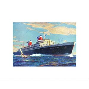 Wee Blue Coo PAINTING SHIP AMERICAN SEA SS UNITED STATES BLACK FRAMED ART PRINT B12X12579 Wee Blue Coo PAINTING SHIP AMERICAN SEA SS UNITED STATES BLACK FRAMED ART PRINT B12X12579