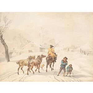 Artery8 Von Kobell Postilion Horse Winter Landscape Painting Premium Wall Art Canvas Print 18X24 Inch Artery8 Von Kobell Postilion Horse Winter Landscape Painting Premium Wall Art Canvas Print 18X24 Inch
