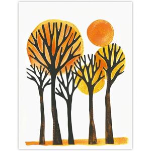 Artery8 Sun Over Autumn Trees Bright Abstract Watercolour Living Room Extra Large XL Wall Art Poster Print Artery8 Sun Over Autumn Trees Bright Abstract Watercolour Living Room Extra Large XL Wall Art Poster Print