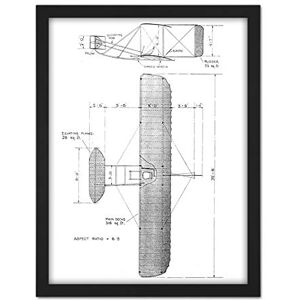 Artery8 Wright Brothers Glider Technical 1909 Drawing Artwork Framed Wall Art Print 18X24 Inch Artery8 Wright Brothers Glider Technical 1909 Drawing Artwork Framed Wall Art Print 18X24 Inch