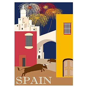 Wee Blue Coo Spain Pamplona Bull Run Fireworks Arch Picture Wall Art Print Wee Blue Coo Spain Pamplona Bull Run Fireworks Arch Picture Wall Art Print
