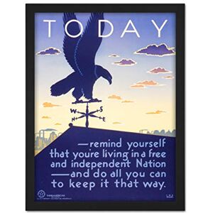 Fine Art Prints Miller War WWII USA Remind Yourself Eagle Advert Artwork Framed Wall Art Print 18X24 Inch Fine Art Prints Miller War WWII USA Remind Yourself Eagle Advert Artwork Framed Wall Art Print 18X24 Inch