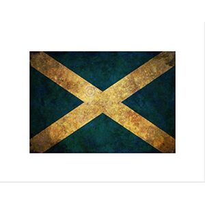 Wee Blue Coo Flag National Scotland Saltire Blue White Stressed Grunge Wall Art Print Wee Blue Coo Flag National Scotland Saltire Blue White Stressed Grunge Wall Art Print