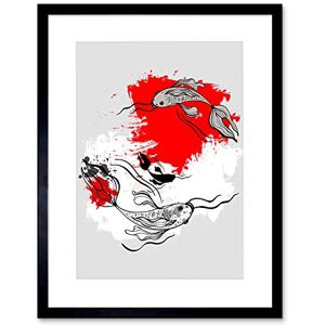 Wee Blue Coo PAINTING ILLUSTRATION ABSTRACT KOI CARP JAPAN GRAPHIC FRAMED ART PRINT B12X13461 Wee Blue Coo PAINTING ILLUSTRATION ABSTRACT KOI CARP JAPAN GRAPHIC FRAMED ART PRINT B12X13461