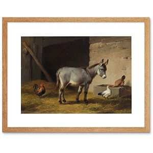 Wee Blue Coo Painting Animal Verboeckhoven Donkey Chicken Barn Framed Wall Art Print Wee Blue Coo Painting Animal Verboeckhoven Donkey Chicken Barn Framed Wall Art Print