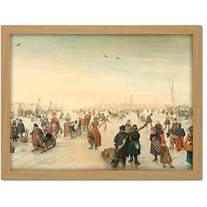 Artery8 Avercamp Enjoying The Ice Near A Town Painting Artwork Framed Wall Art Print 18X24 Inch Artery8 Avercamp Enjoying The Ice Near A Town Painting Artwork Framed Wall Art Print 18X24 Inch