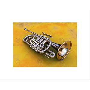Wee Blue Coo TRUMPET JAZZ BLUES INSTRUMENT MUSIC BLACK FRAMED ART PRINT PICTURE B12X9203 Wee Blue Coo TRUMPET JAZZ BLUES INSTRUMENT MUSIC BLACK FRAMED ART PRINT PICTURE B12X9203