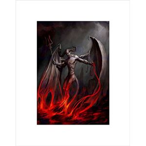 Wee Blue Coo Devil Demon Fire Chain Trident Wings Horns Monster Wall Art Print Wee Blue Coo Devil Demon Fire Chain Trident Wings Horns Monster Wall Art Print