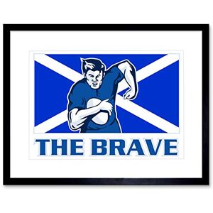 Wee Blue Coo Painting Sport Scotland Rugby Football Flag Brave Picture Framed Wall Art Print Wee Blue Coo Painting Sport Scotland Rugby Football Flag Brave Picture Framed Wall Art Print