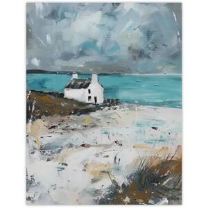 Artery8 Timeless Scottish Cottage on Loch Oil Painting Living Room Large Wall Art Poster Print Thick Paper 18X24 Inch Artery8 Timeless Scottish Cottage on Loch Oil Painting Living Room Large Wall Art Poster Print Thick Paper 18X24 Inch