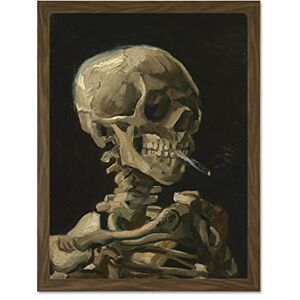 Fine Art Prints Van Gogh Head Skull Skeleton Burning Cigarette Large Framed Art Print Poster Wall Decor 18x24 inch Fine Art Prints Van Gogh Head Skull Skeleton Burning Cigarette Large Framed Art Print Poster Wall Decor 18x24 inch