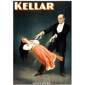 Wee Blue Coo Theatre Vintage Ad Kellar Magician Levitation One Wall Art Print Wee Blue Coo Theatre Vintage Ad Kellar Magician Levitation One Wall Art Print