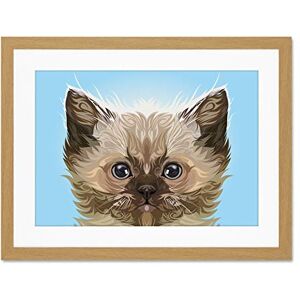 Fine Art Prints Cat Illustration Persian Kitten Blue Large Framed Art Print Wall Poster 18x24 inch Fine Art Prints Cat Illustration Persian Kitten Blue Large Framed Art Print Wall Poster 18x24 inch
